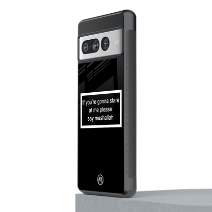mashallah black edition back phone cover | glass case for google pixel 7 pro