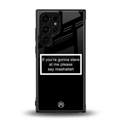 mashallah black edition back phone cover | glass case for samsung galaxy s23 ultra