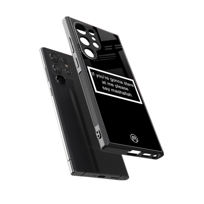 mashallah black edition back phone cover | glass case for samsung galaxy s24 ultra