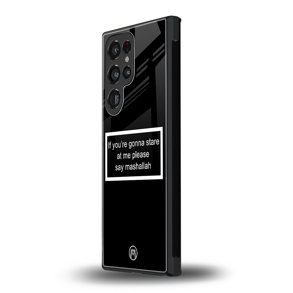mashallah black edition back phone cover | glass case for samsung galaxy s23 ultra