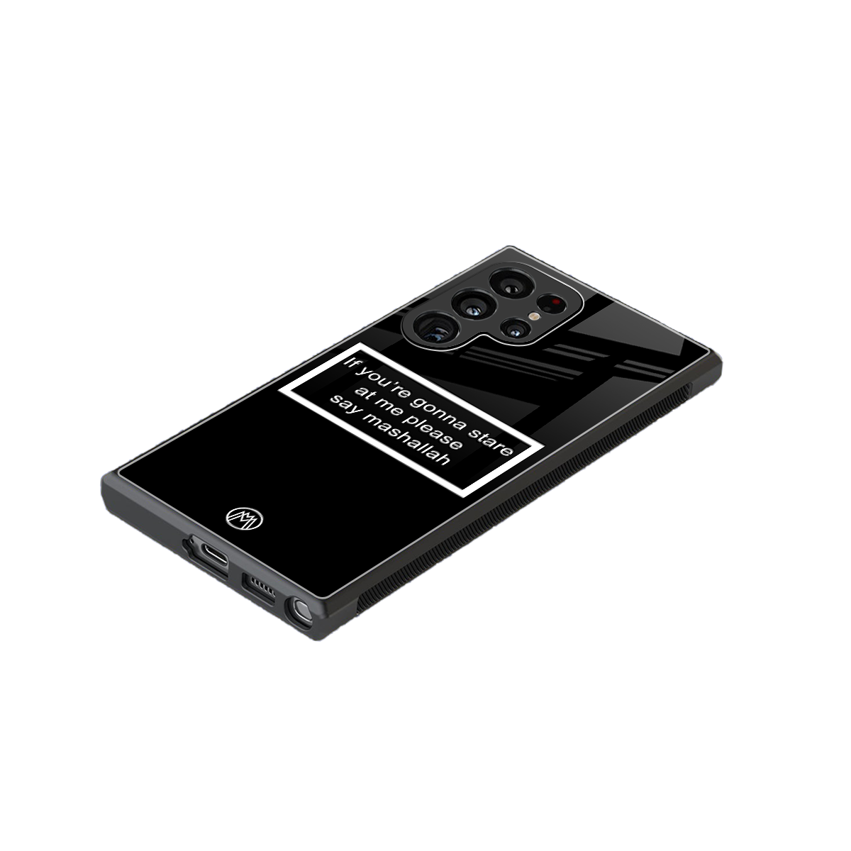 mashallah black edition back phone cover | glass case for samsung galaxy s23 ultra
