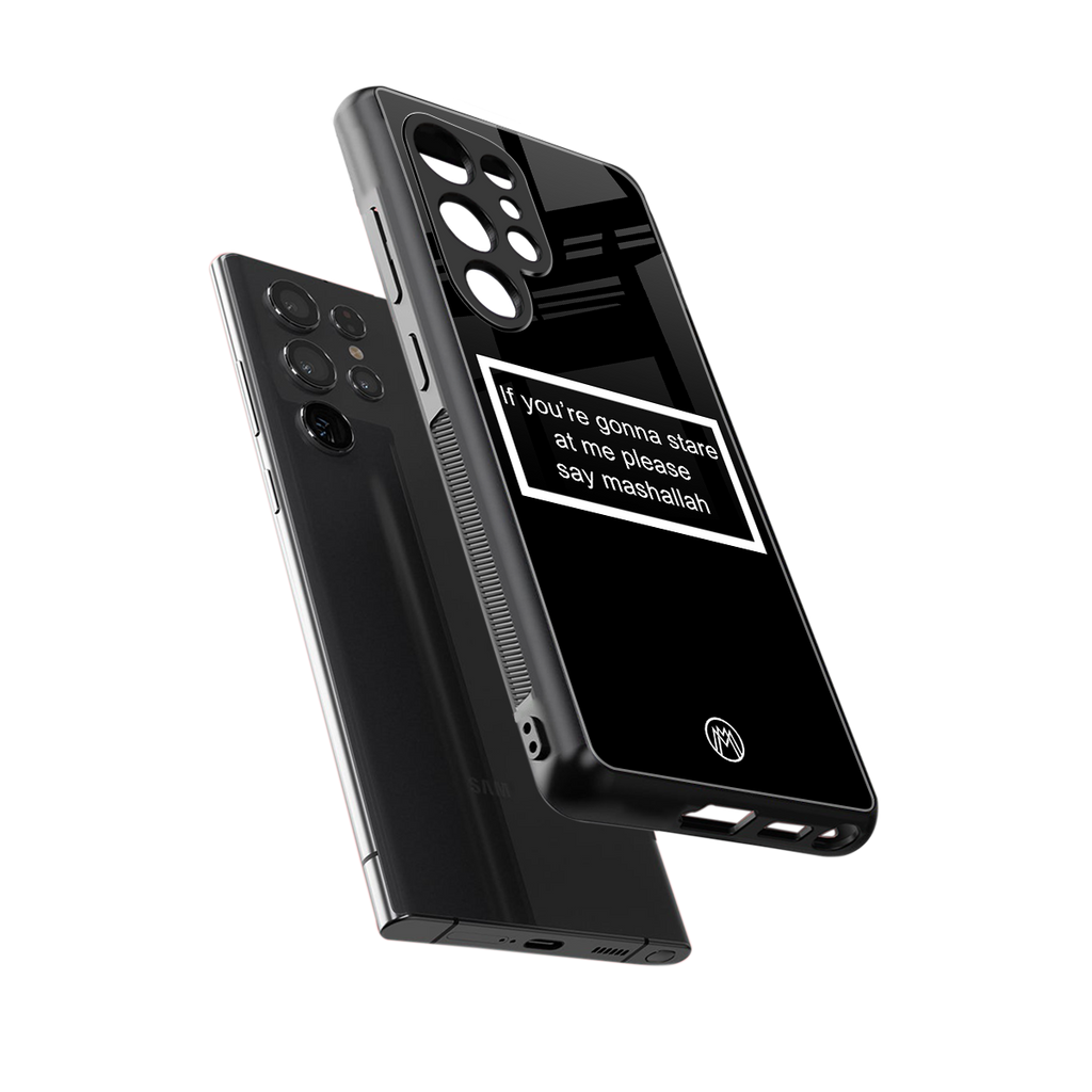mashallah black edition back phone cover | glass case for samsung galaxy s25 ultra