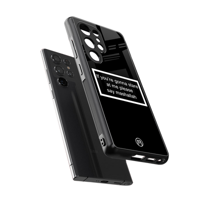 mashallah black edition back phone cover | glass case for samsung galaxy s25 ultra