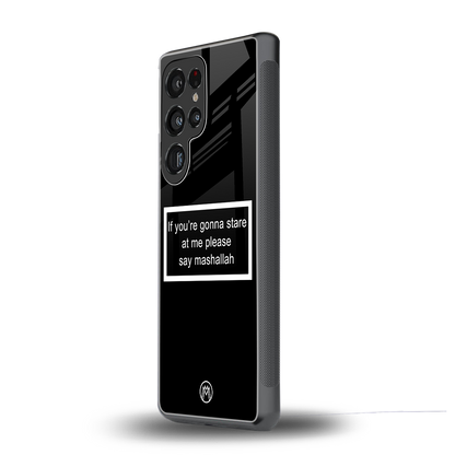 mashallah black edition back phone cover | glass case for samsung galaxy s25 ultra