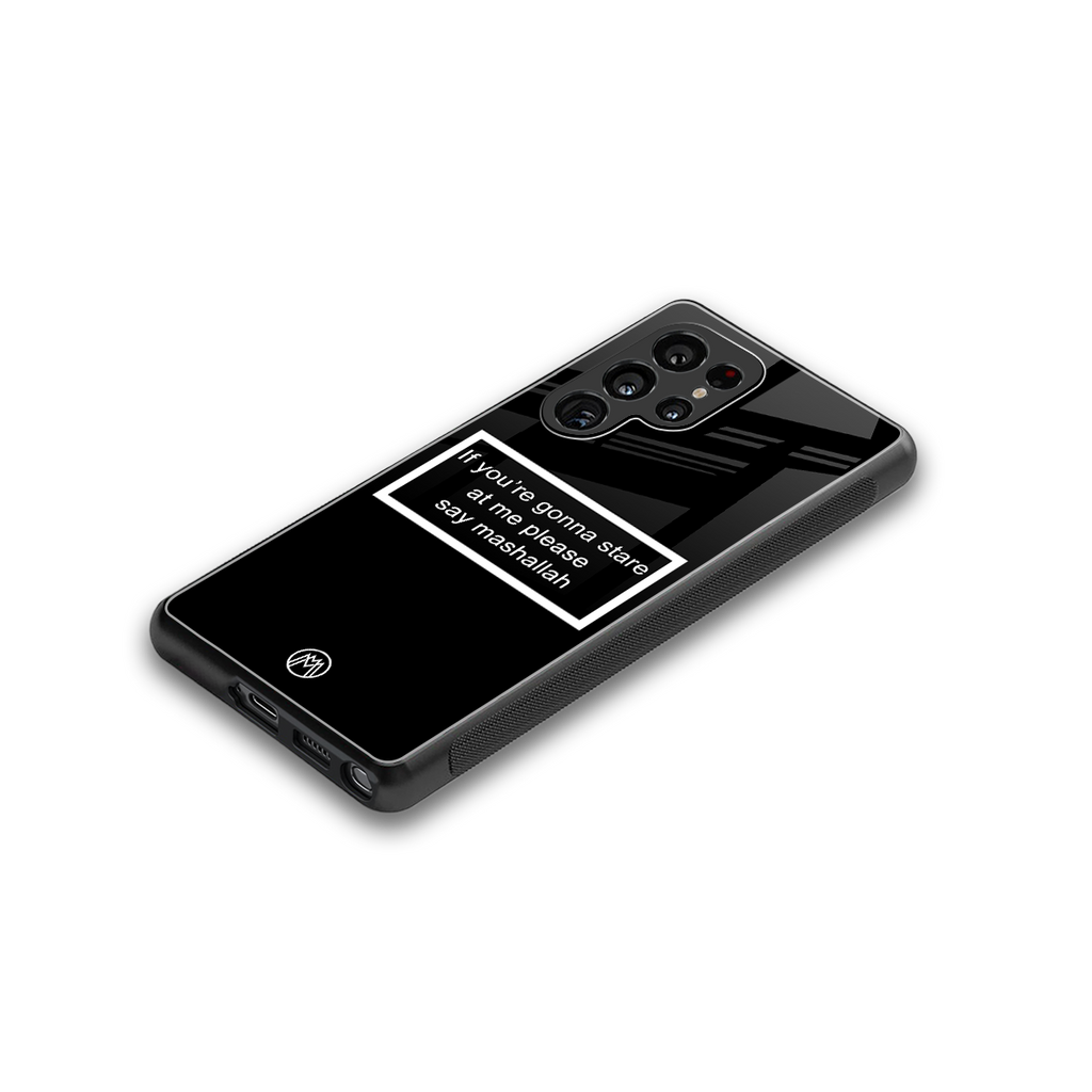 mashallah black edition back phone cover | glass case for samsung galaxy s25 ultra