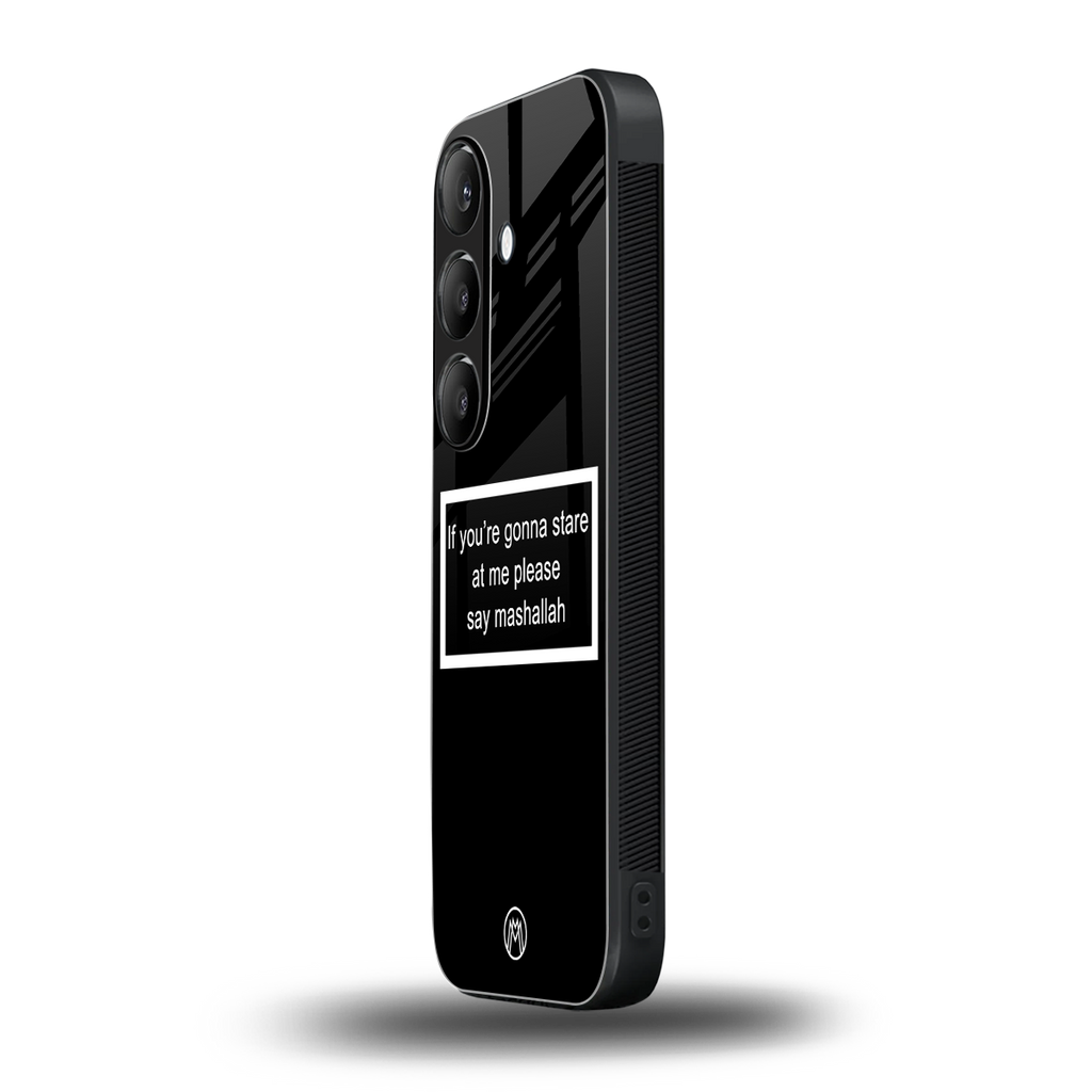 mashallah black edition back phone cover | glass case for samsung galaxy s23 plus