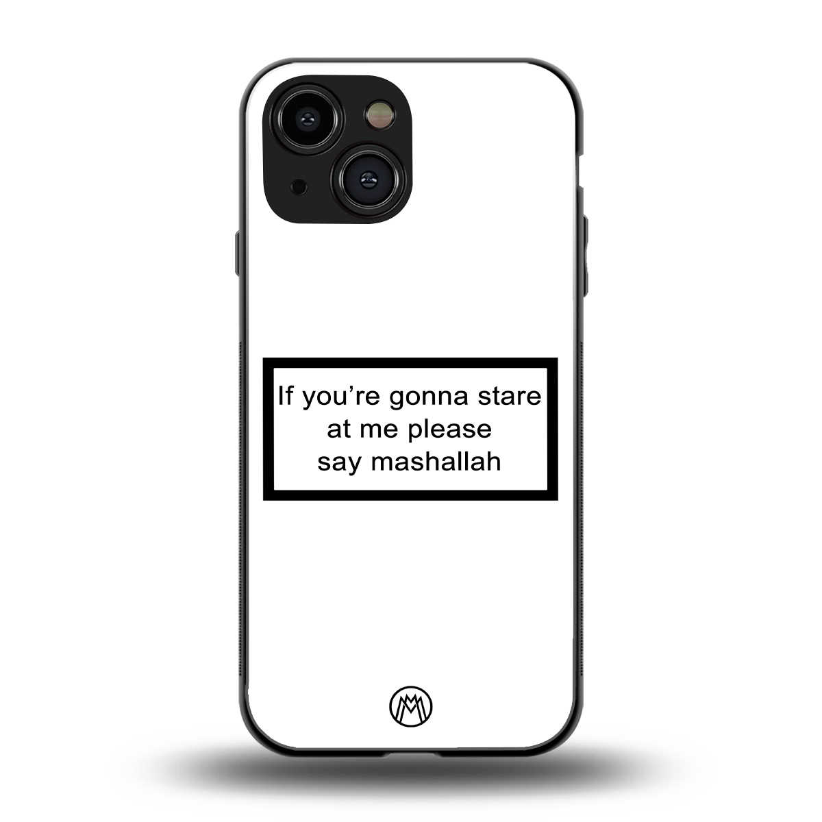mashallah white edition back phone cover | glass case for iphone 13 mini