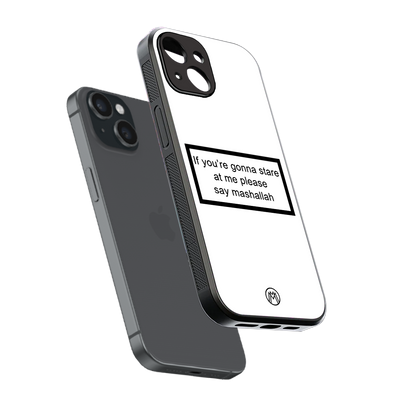 mashallah white edition back phone cover | glass case for iphone 13 mini