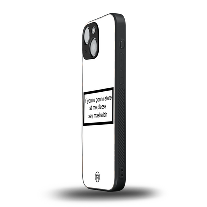 mashallah white edition back phone cover | glass case for iphone 13 mini