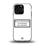 mashallah white edition back phone cover | glass case for iphone 15 pro