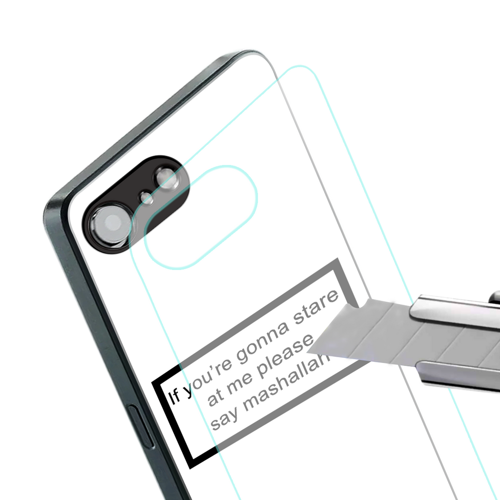 mashallah white edition back phone cover | glass case for iphone 16e