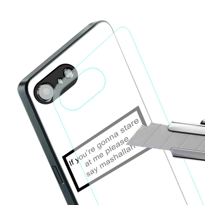 mashallah white edition back phone cover | glass case for iphone 16e