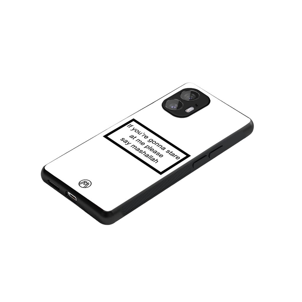 mashallah white edition back phone cover | glass case for nothing phone 2