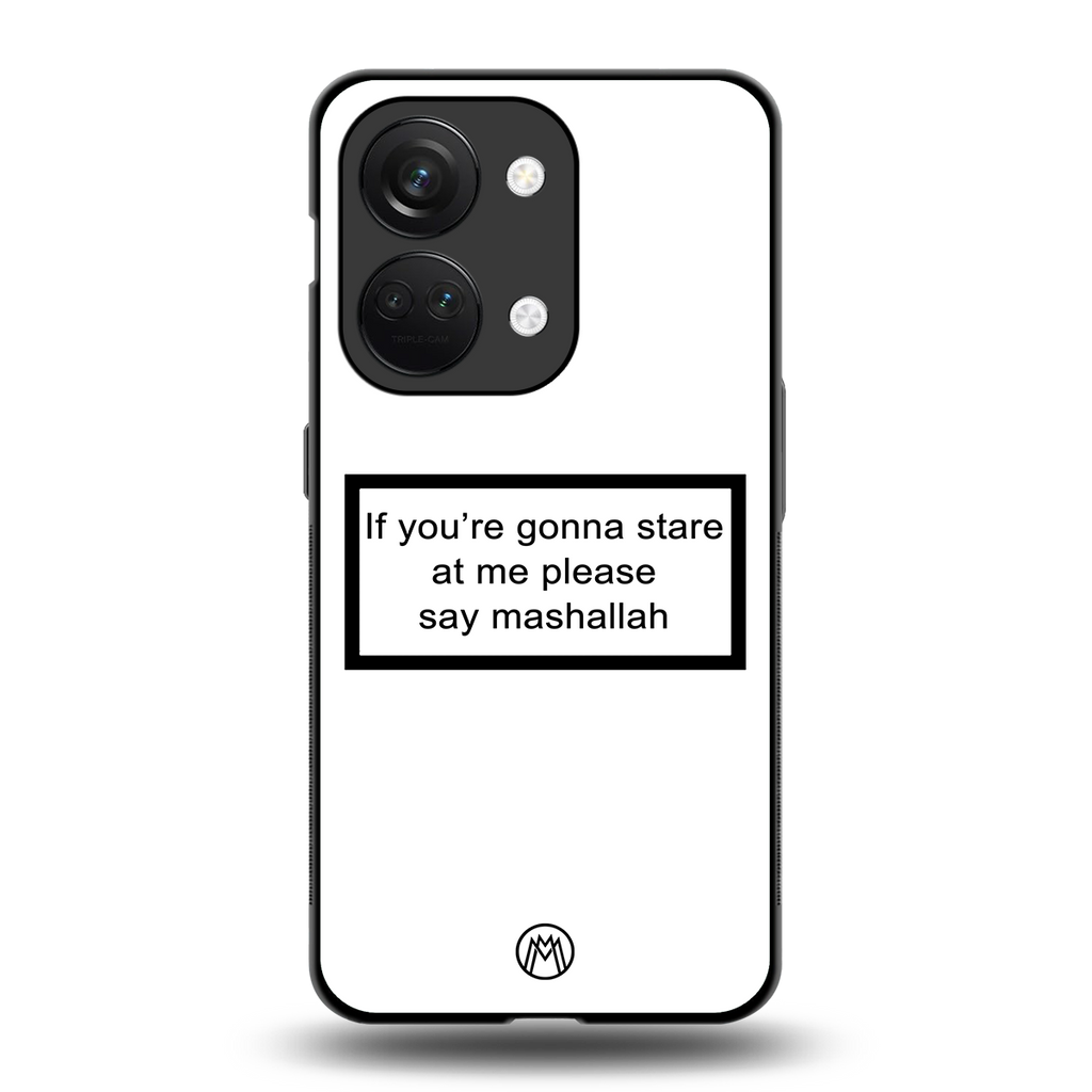 mashallah white edition back phone cover | glass case for oneplus nord 3