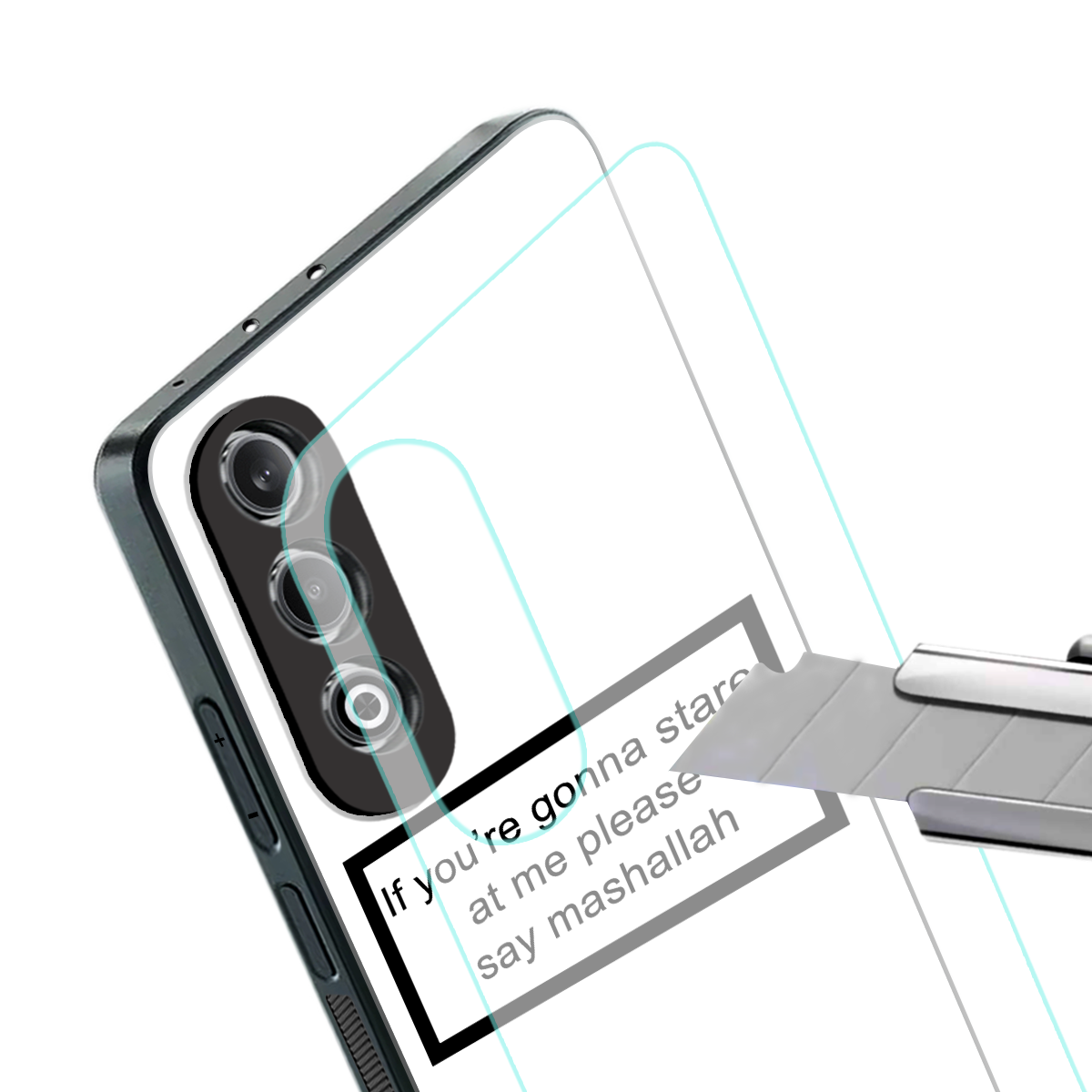 mashallah white edition back phone cover | glass case for oneplus nord ce 4
