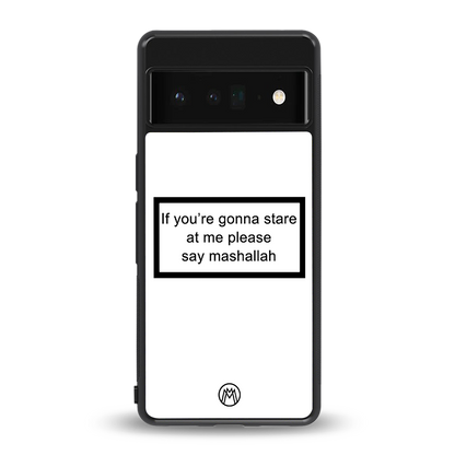 mashallah white edition back phone cover | glass case for google pixel 6 pro
