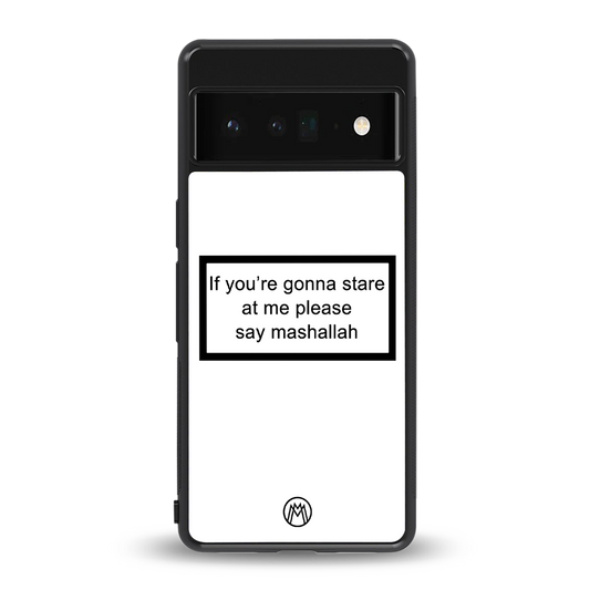 mashallah white edition back phone cover | glass case for google pixel 6 pro