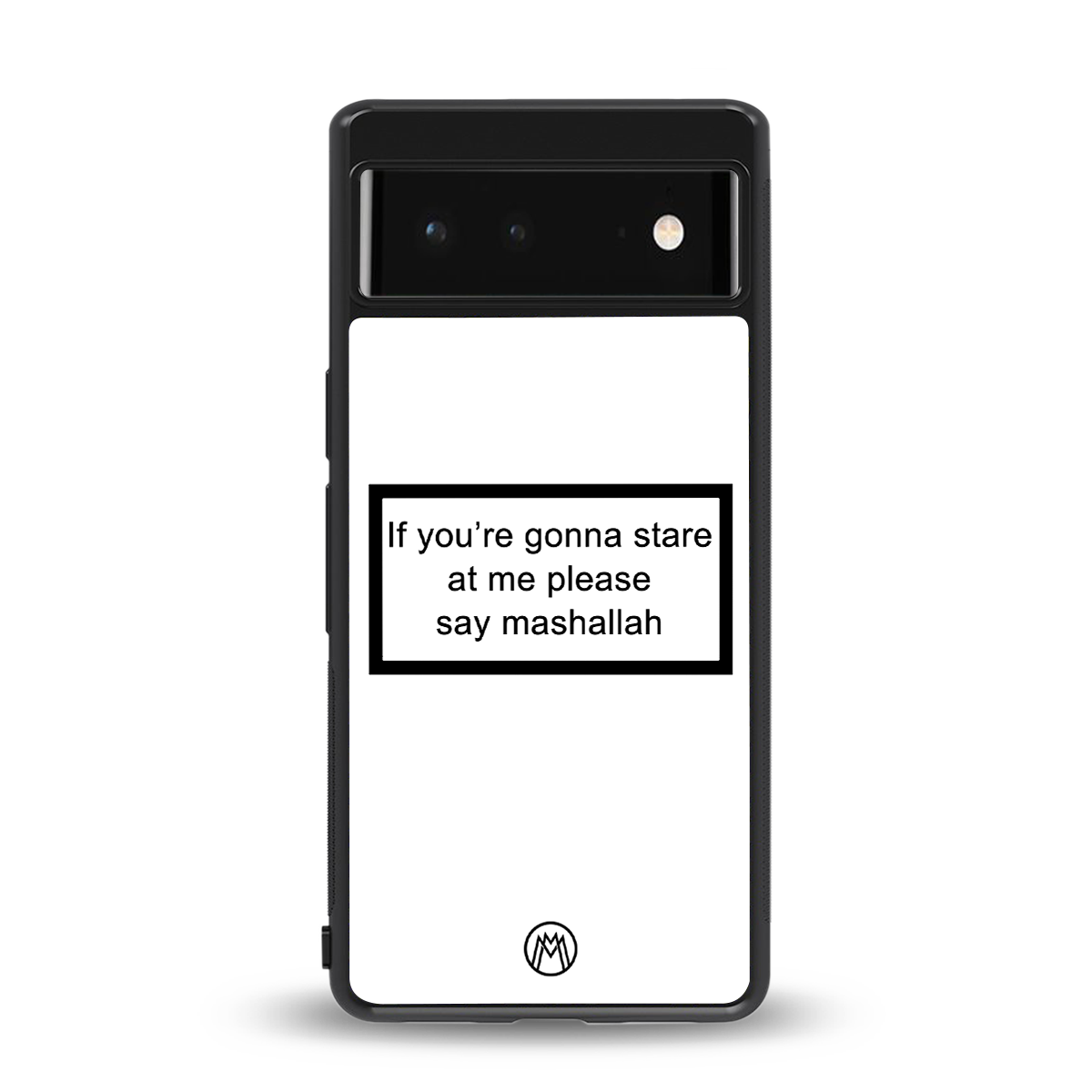 mashallah white edition back phone cover | glass case for google pixel 6