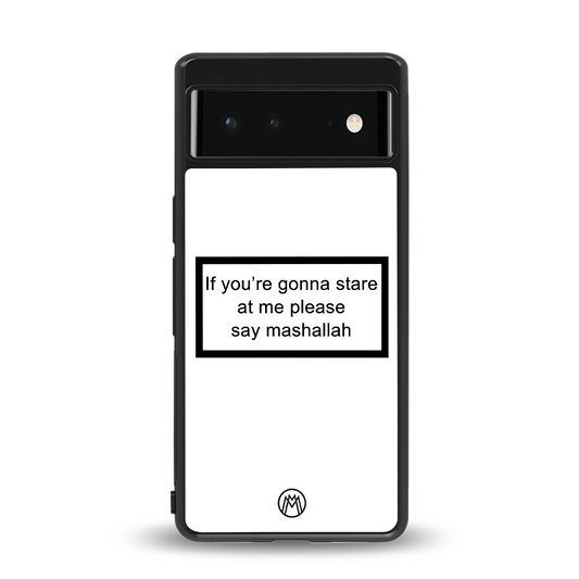 mashallah white edition back phone cover | glass case for google pixel 6
