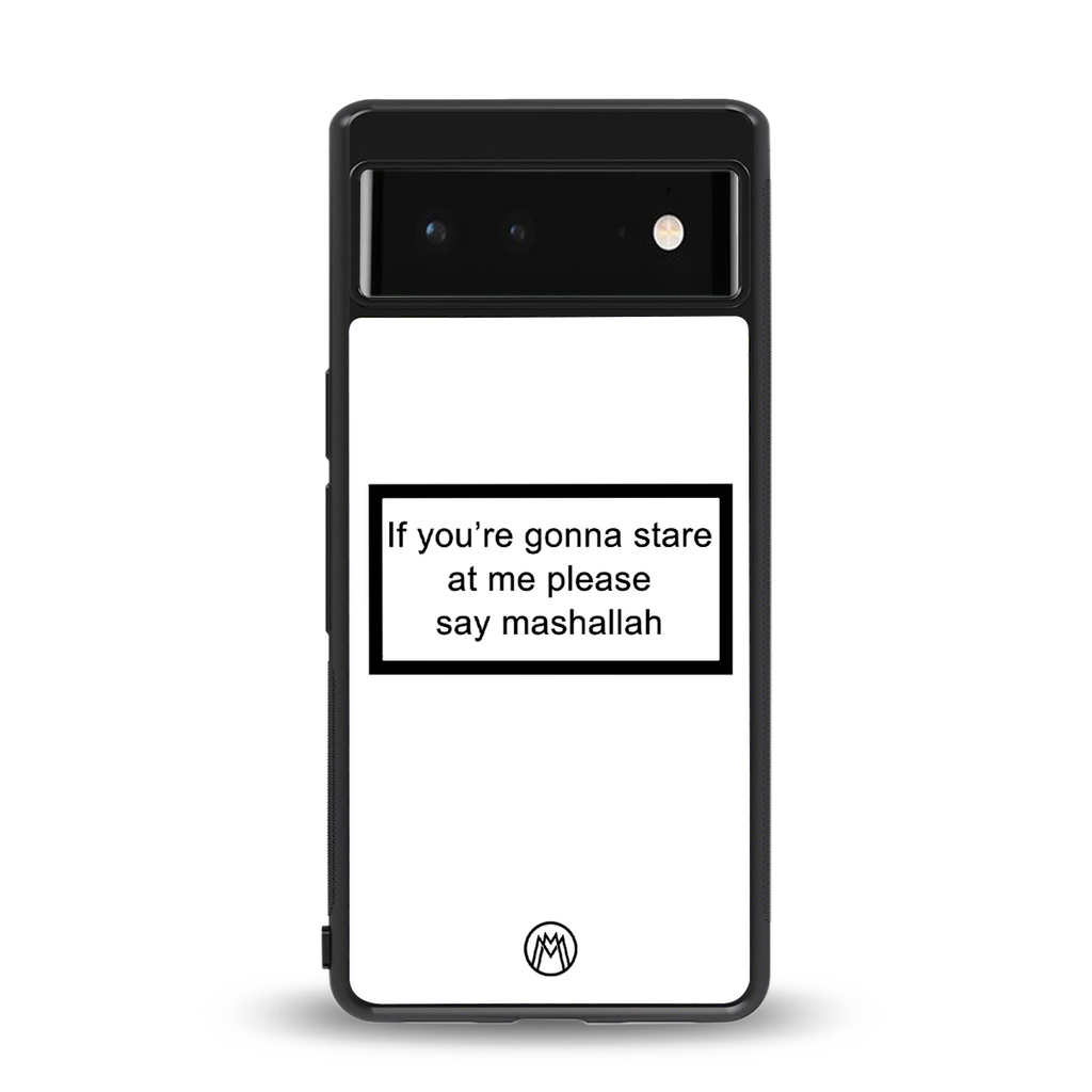 mashallah white edition back phone cover | glass case for Google Pixel 6A