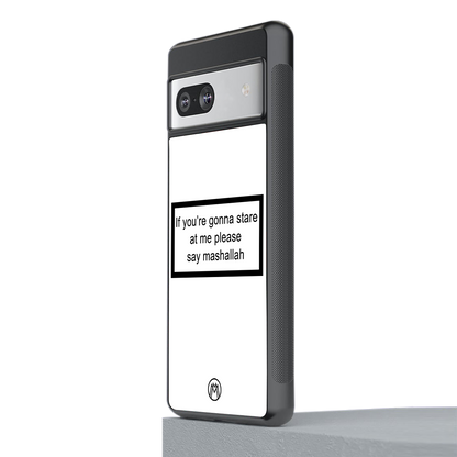 mashallah white edition back phone cover | glass case for Google Pixel 7A