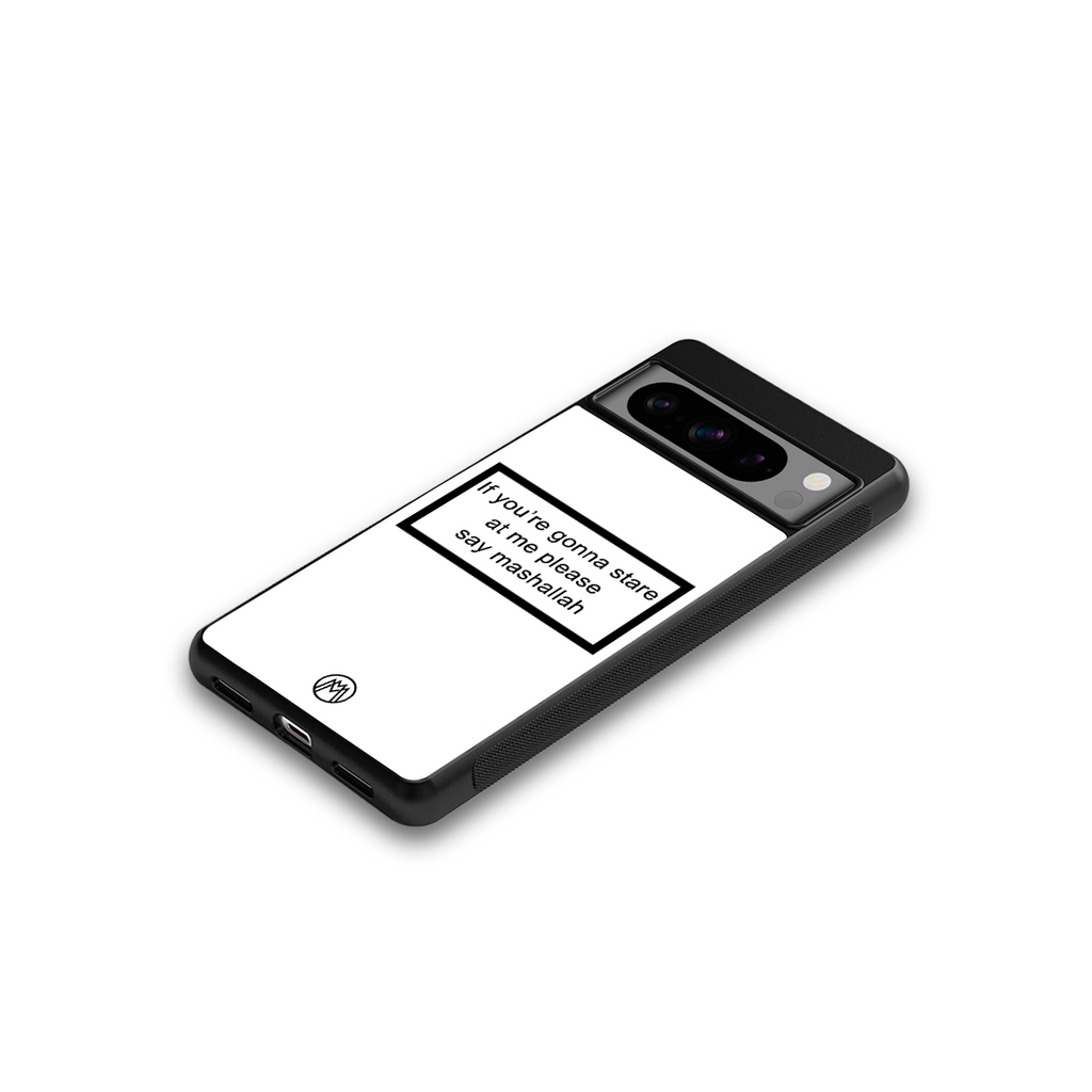 mashallah white edition back phone cover | glass case for google pixel 8 pro