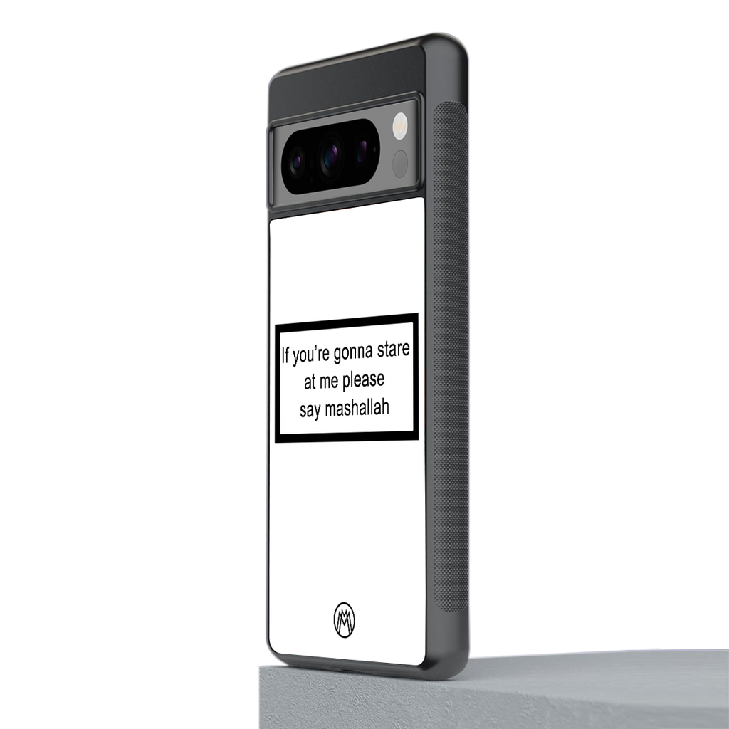 mashallah white edition back phone cover | glass case for google pixel 8 pro