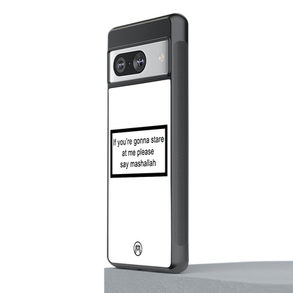 mashallah white edition back phone cover | glass case for Google Pixel 8