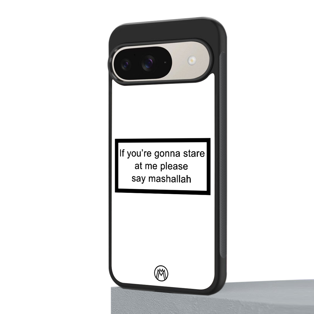 mashallah white edition back phone cover | glass case for google pixel 9