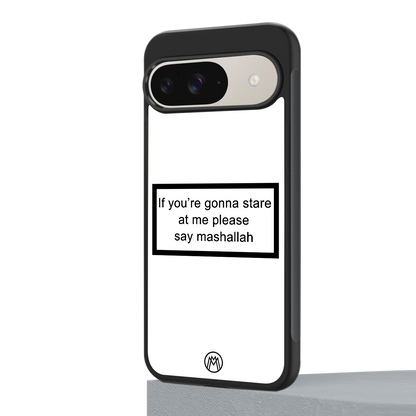 mashallah white edition back phone cover | glass case for google pixel 9
