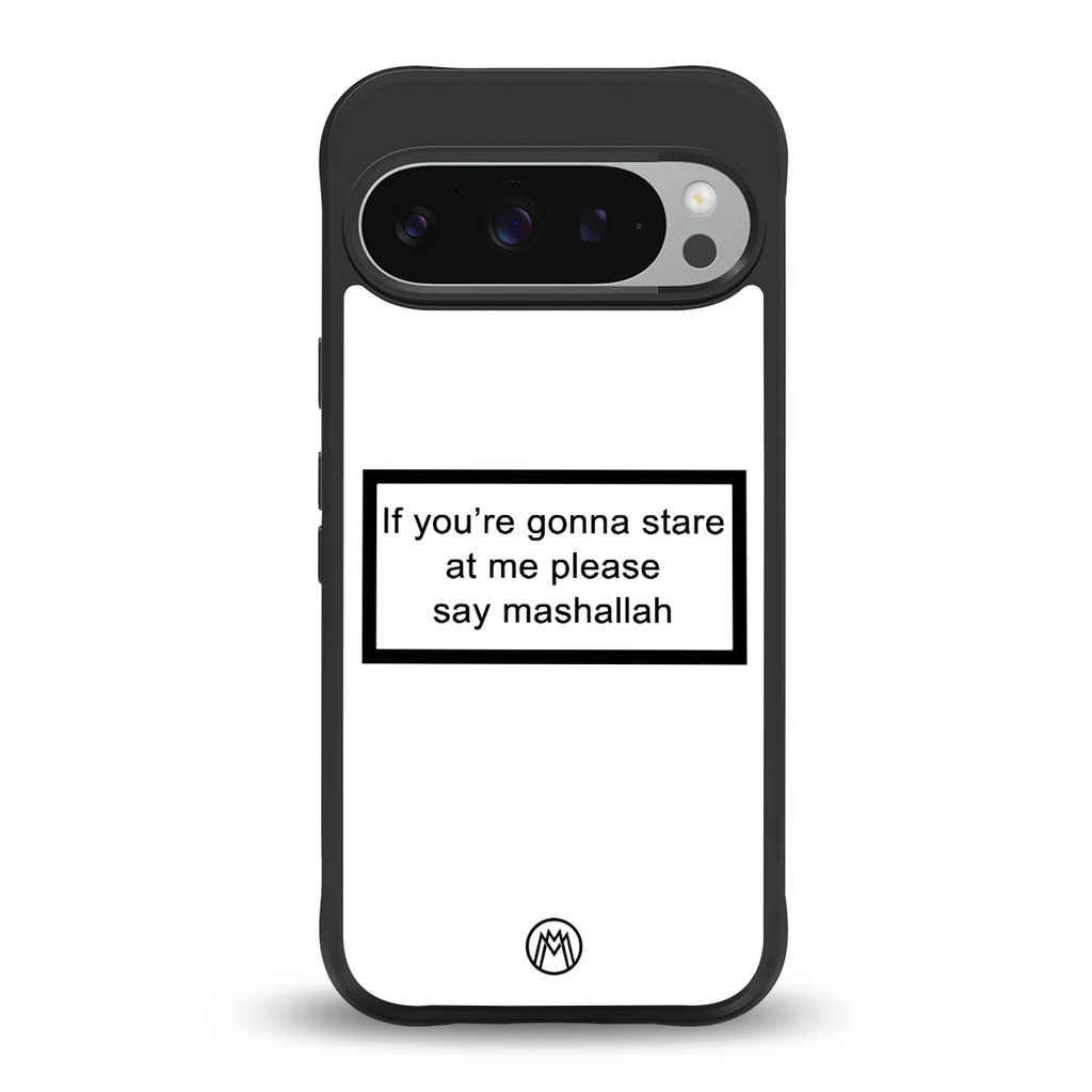 mashallah white edition back phone cover | glass case for google pixel 9 pro