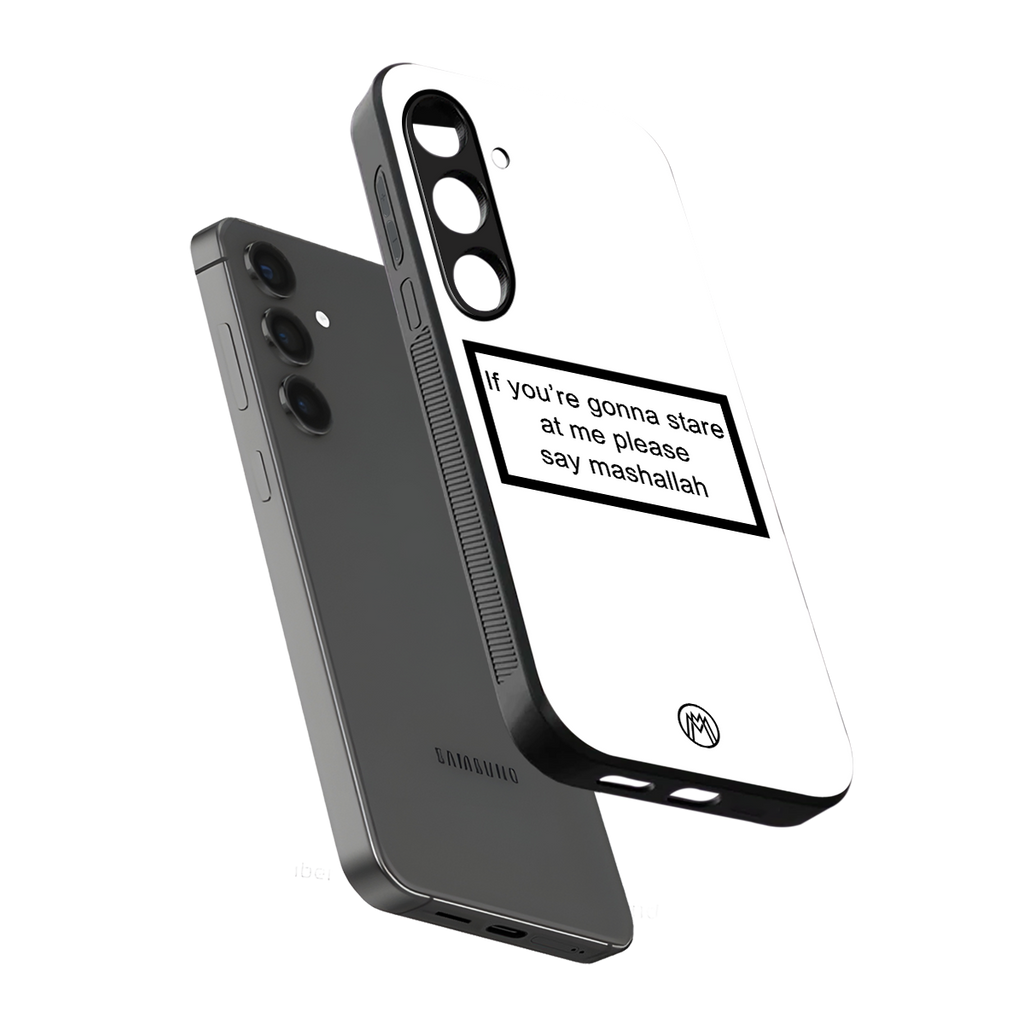 mashallah white edition back phone cover | glass case for samsung galaxy s24