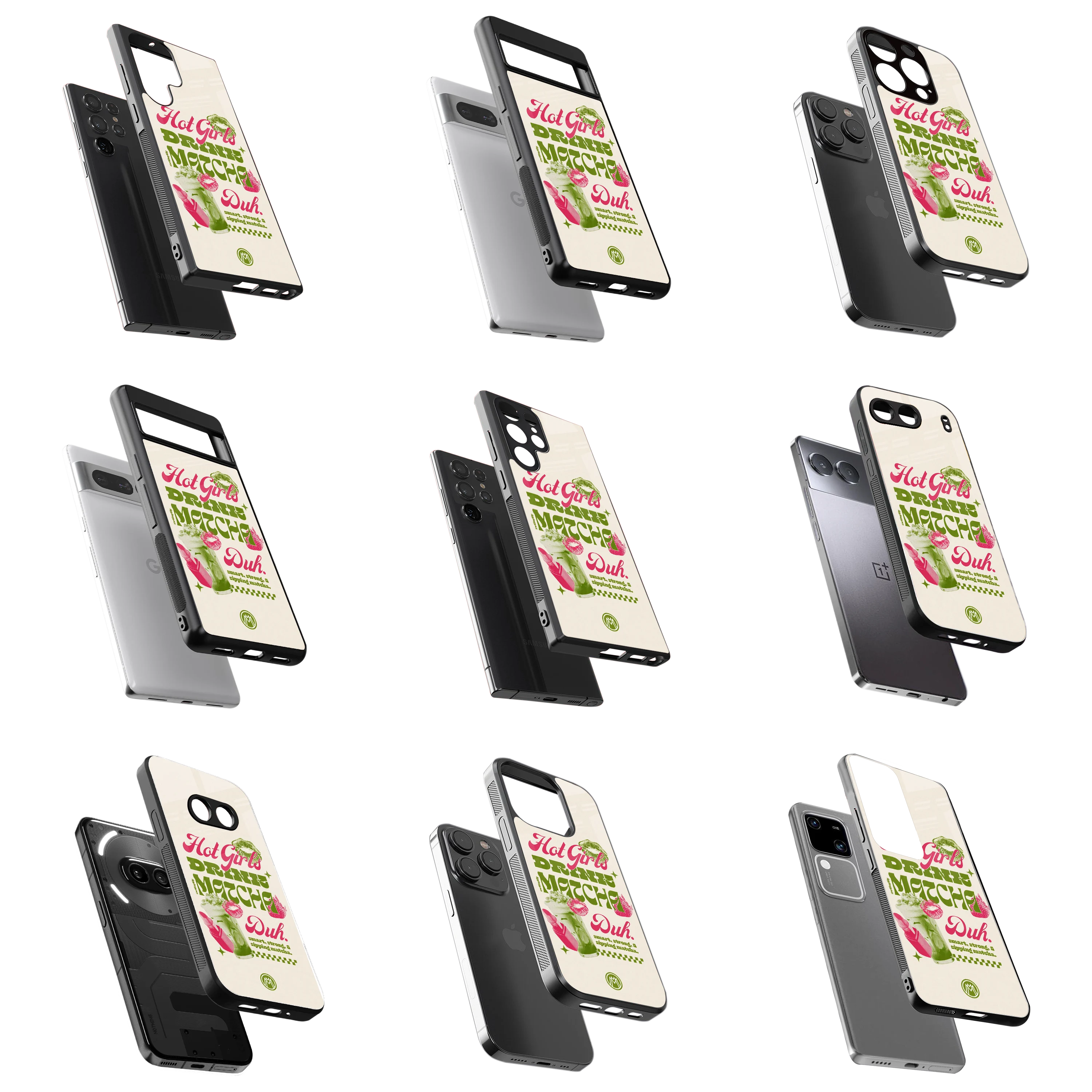 Durable Glass Back Mobile Case for iPhone, Samsung, OnePlus, Google Pixel, Redmi, Vivo, Oppo