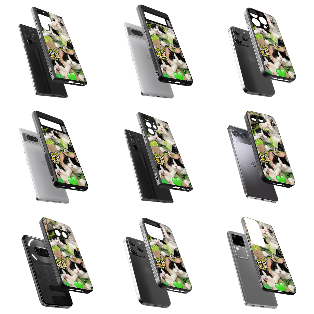 Durable Glass Back Mobile Case for iPhone, Samsung, OnePlus, Google Pixel, Redmi, Vivo, Oppo