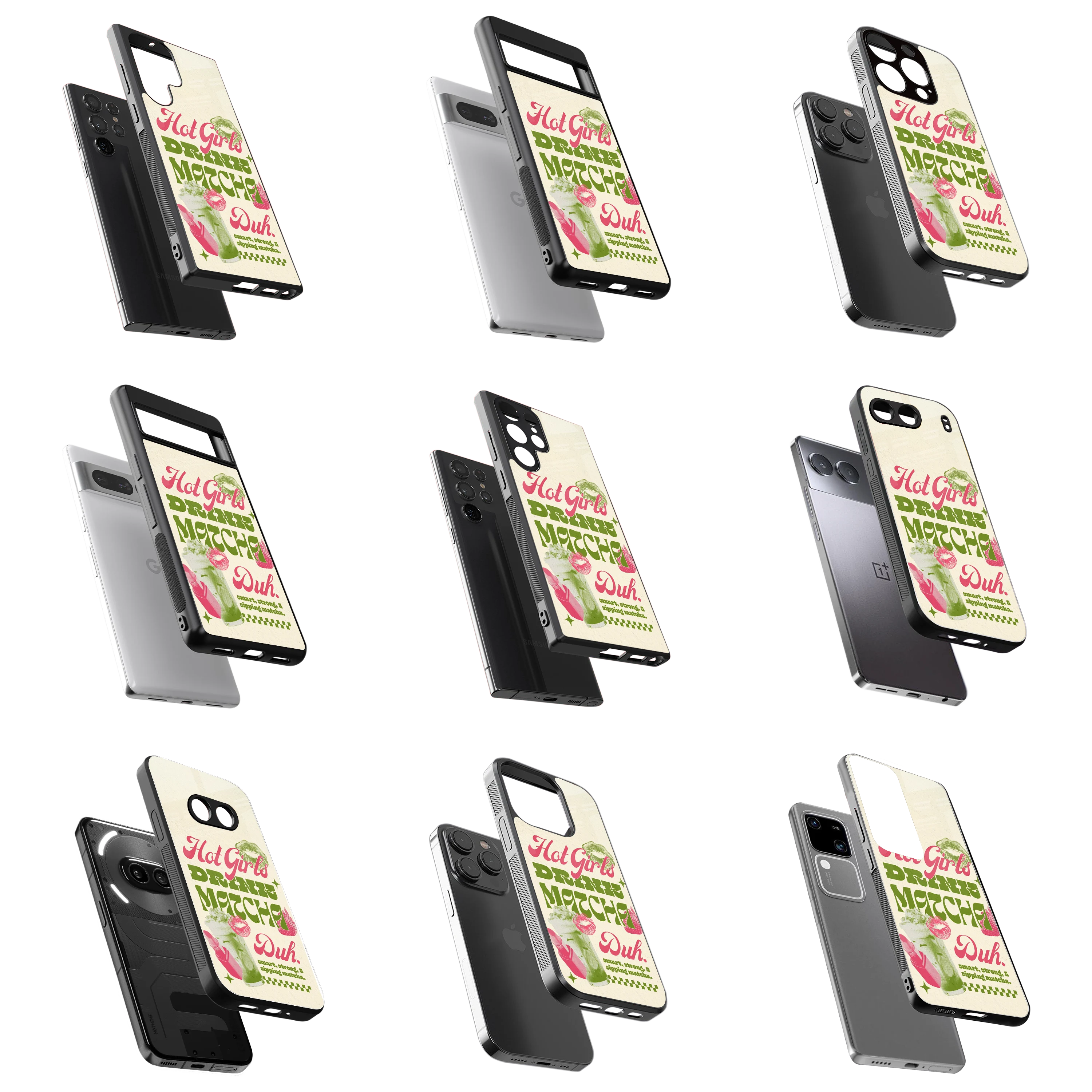 Durable Glass Back Mobile Case for iPhone, Samsung, OnePlus, Google Pixel, Redmi, Vivo, Oppo