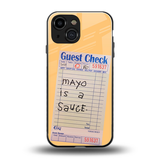 mayo is a sauce back phone cover | glass case for iphone 13 mini