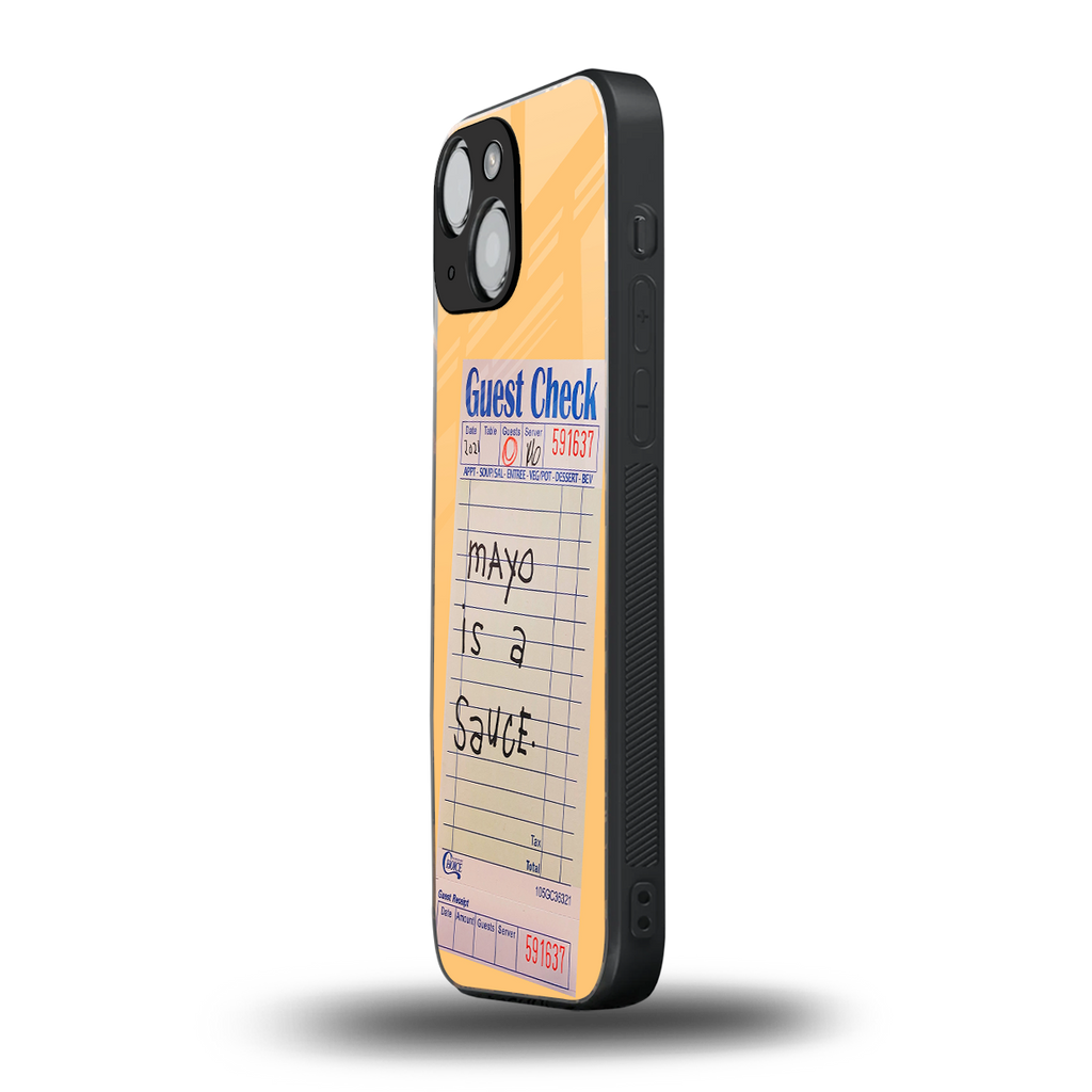 mayo is a sauce back phone cover | glass case for iphone 13 mini