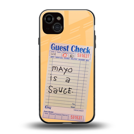 mayo is a sauce back phone cover | glass case for iphone 14 plus