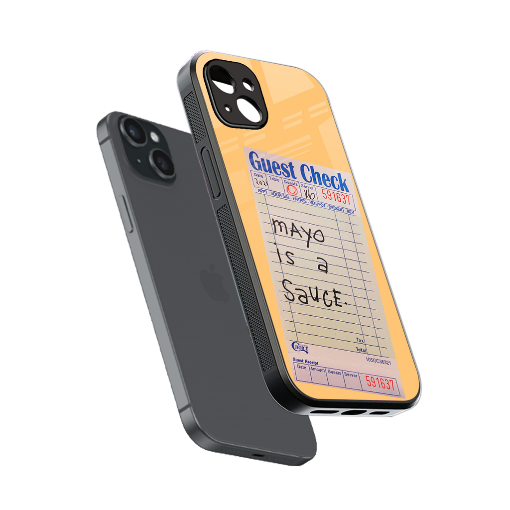 mayo is a sauce back phone cover | glass case for iphone 14 plus