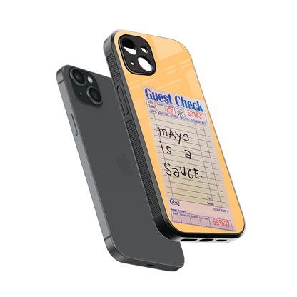 mayo is a sauce back phone cover | glass case for iphone 14 plus