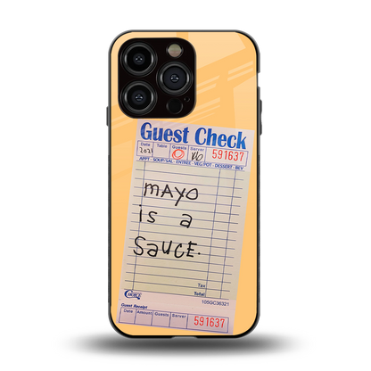 mayo is a sauce back phone cover | glass case for iphone 15 pro