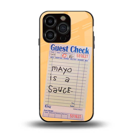 mayo is a sauce back phone cover | glass case for iphone 15 pro