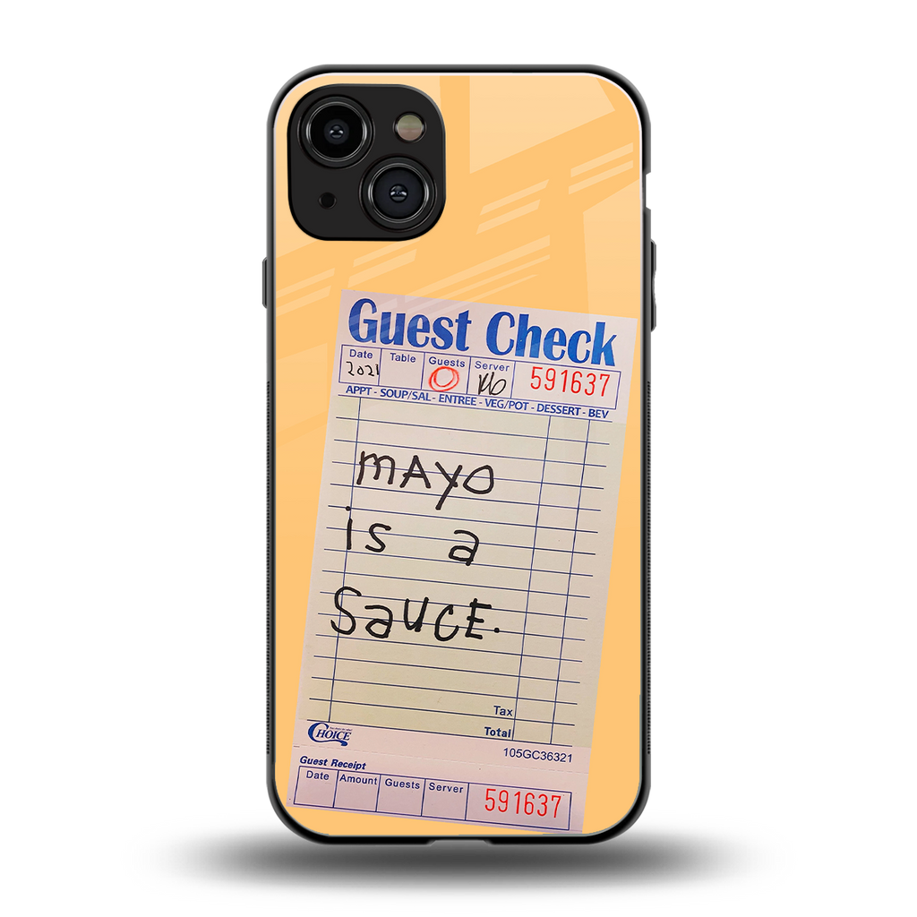 mayo is a sauce back phone cover | glass case for iphone 15
