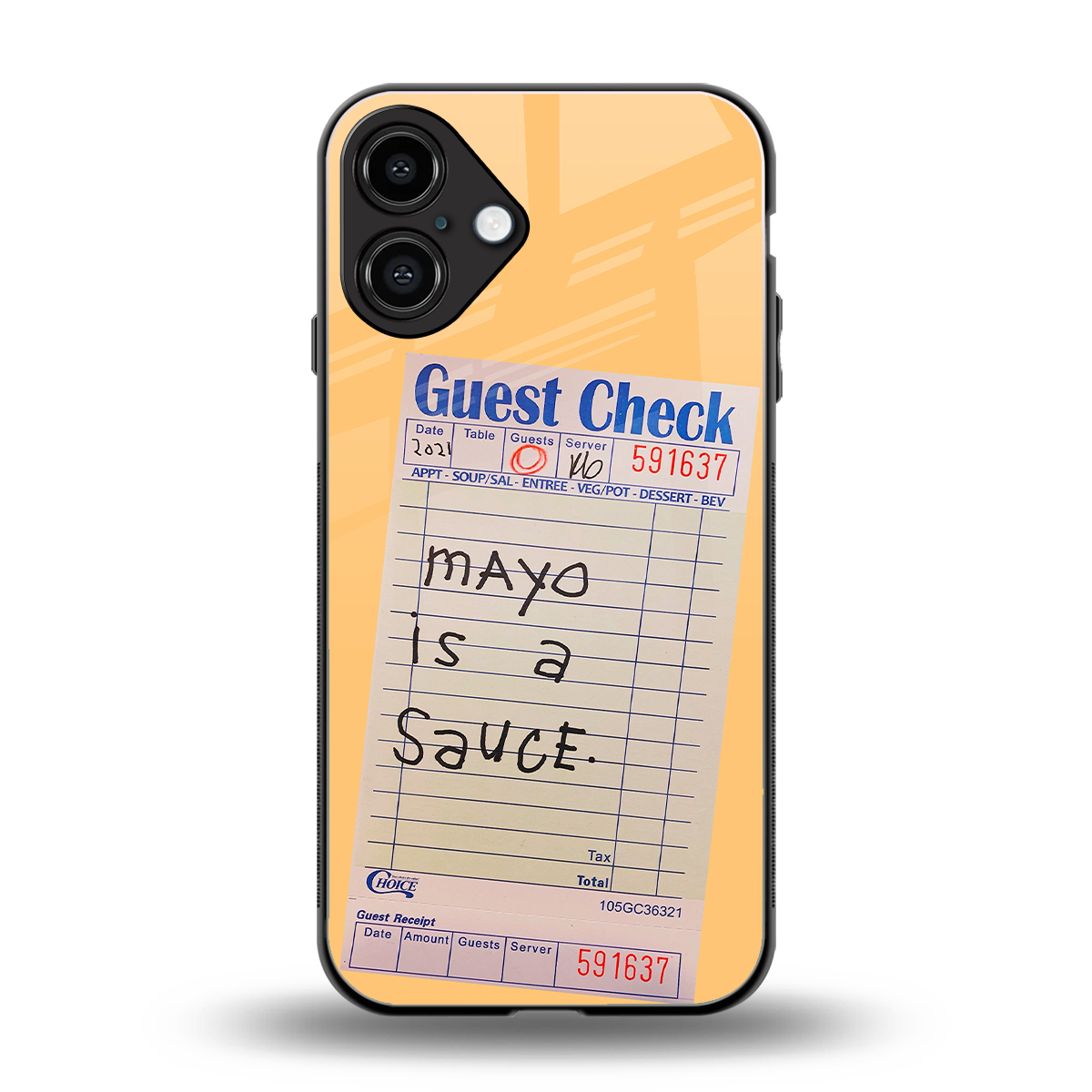 mayo is a sauce back phone cover | glass case for iphone 16 plus