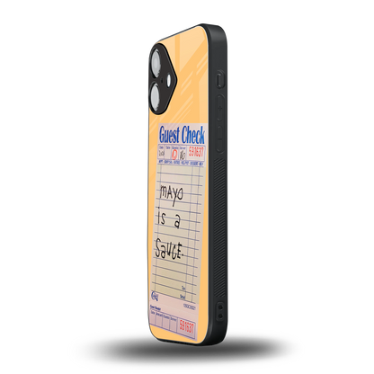 mayo is a sauce back phone cover | glass case for iphone 16 plus