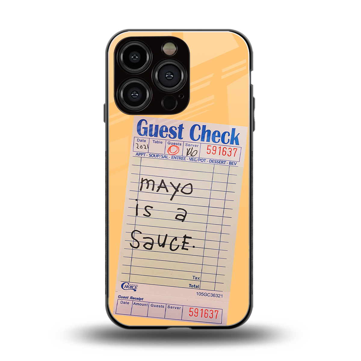mayo is a sauce back phone cover | glass case for iphone 16 pro