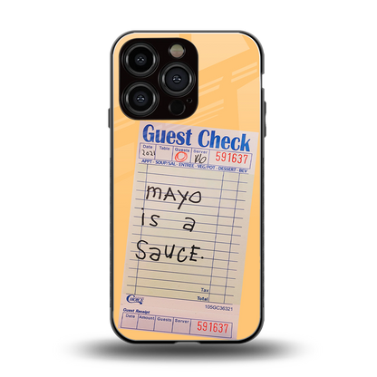 mayo is a sauce back phone cover | glass case for iphone 16 pro