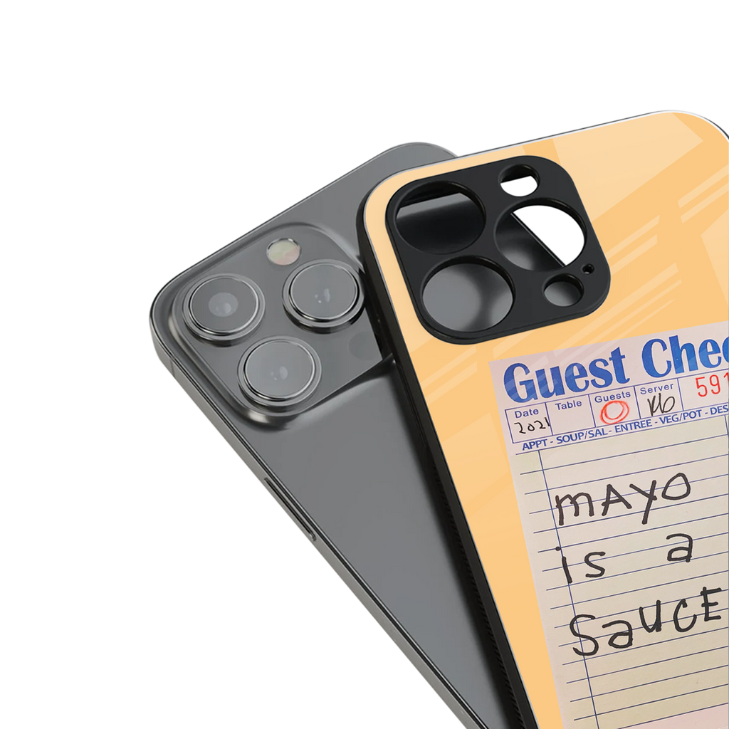 mayo is a sauce back phone cover | glass case for iphone 16 pro