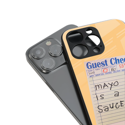 mayo is a sauce back phone cover | glass case for iphone 15 pro
