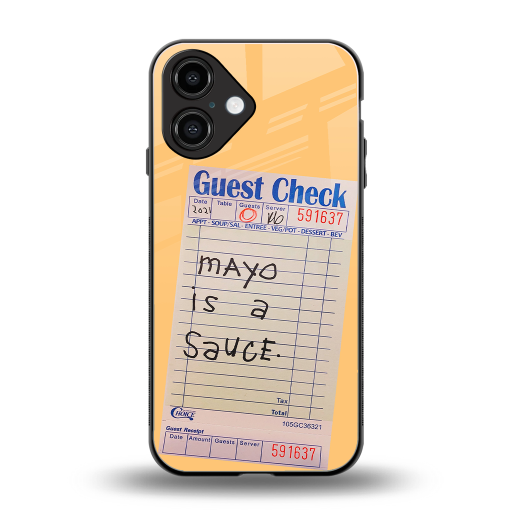 mayo is a sauce back phone cover | glass case for iphone 16